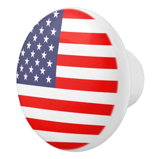 Patriotic American flag door and drawer pull knobs