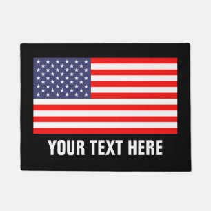 Patriotic American flag door mat for home or store