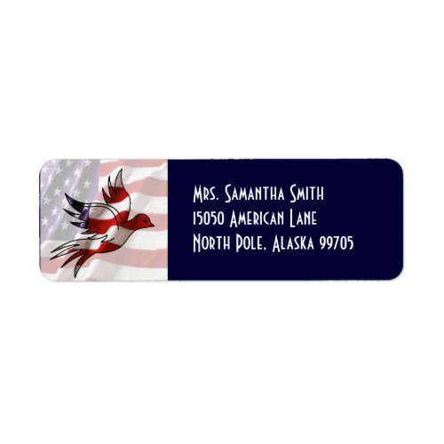 Patriotic American Flag Dove Address Label