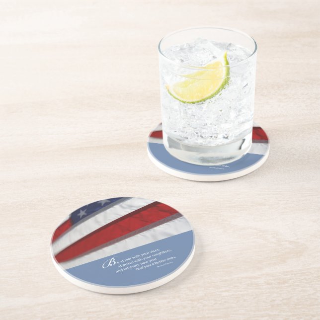 Patriotic, American Flag Drink Coaster (Side)