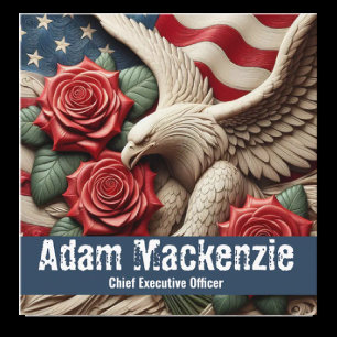 Patriotic American Flag Eagle Business Cards