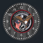 Patriotic American Flag Eagle Military Design Large Clock<br><div class="desc">Very beautiful wall clock that features a dark distressed American flag in the background,  military eagle USA design. Great gift for a Veteran or anyone who wants to support our troops!</div>