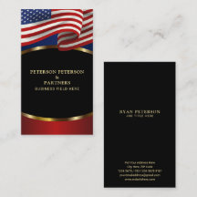 Patriotic American Flag Elegant Gold Accents Black
