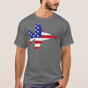 Patriotic American Flag FA18 Super Hornet T-Shirt