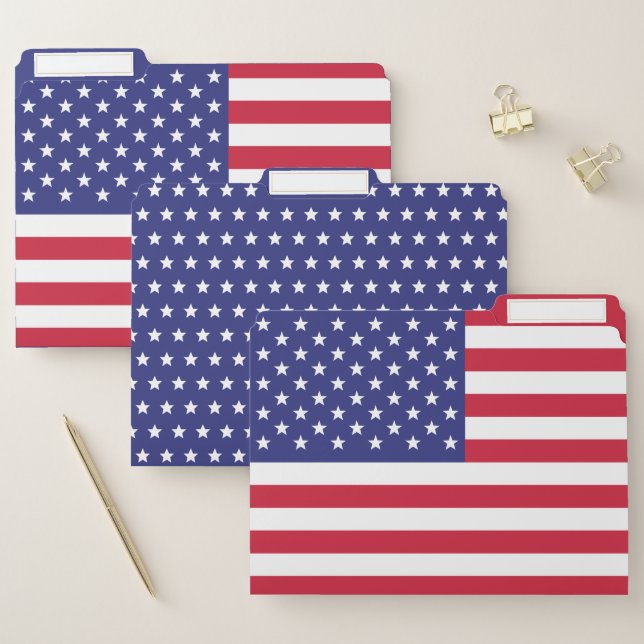 Patriotic American Flag File Folder (Set)