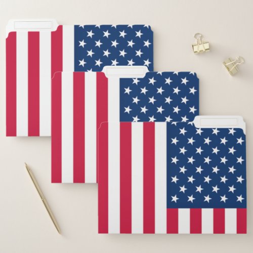 Patriotic American Flag File Folders