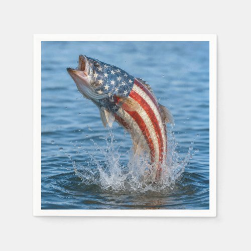 Patriotic American Flag Fish Napkins