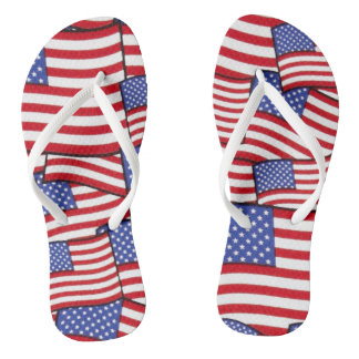 Patriotic American Flag Flip Flops