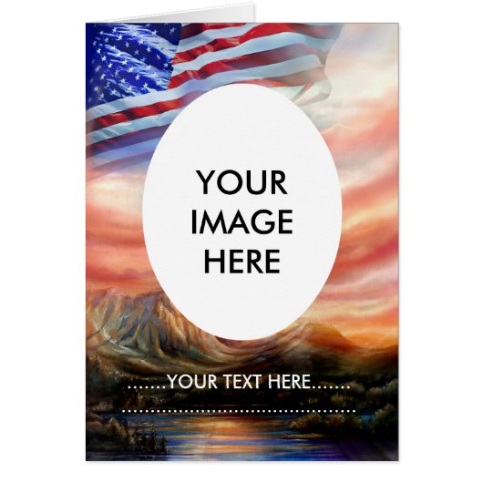 Patriotic American Flag Flying High Cards (Front)