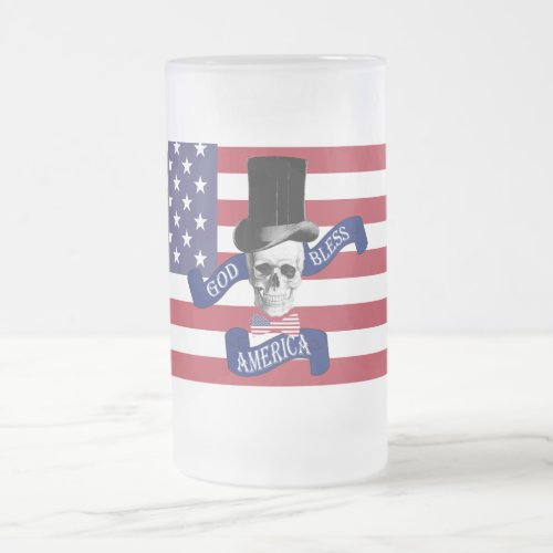 Patriotic American flag Frosted Glass Beer Mug