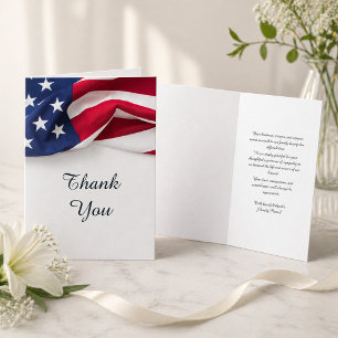 PATRIOTIC American Flag Funeral Folded Thank You