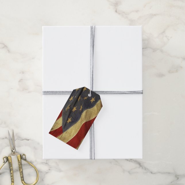 Patriotic American Flag Gift Tags (With Twine)