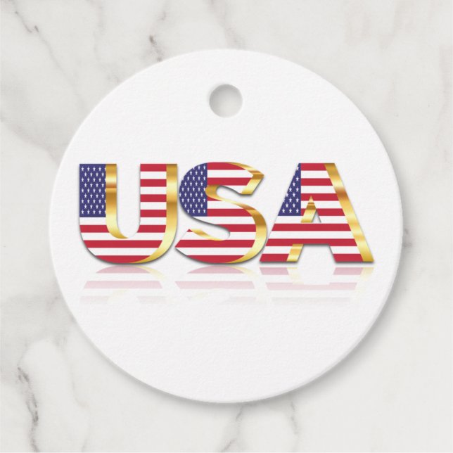 Patriotic American Flag Gift Tags USA (Front)