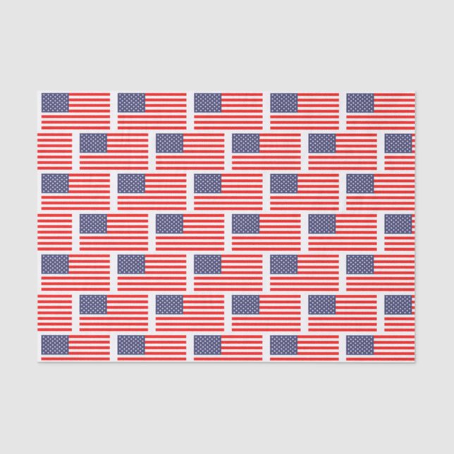 Patriotic American flag giftwrap tissue paper (Front)