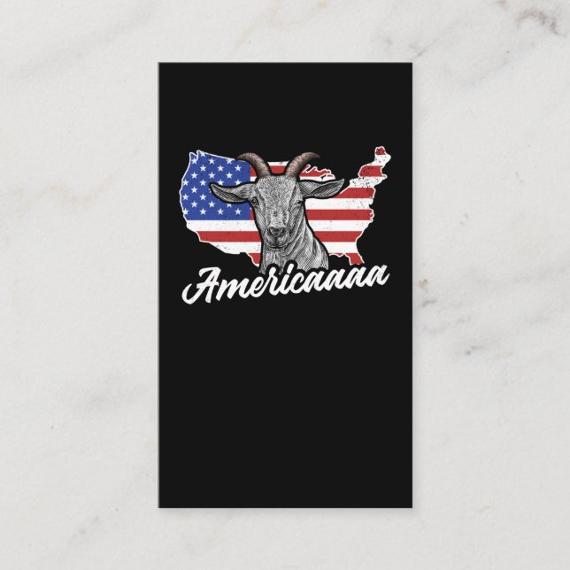 Patriotic American Flag Goat Lover Business Card (Front)