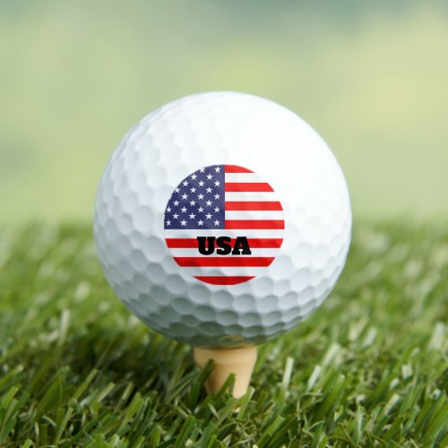Patriotic American flag golf balls with your text