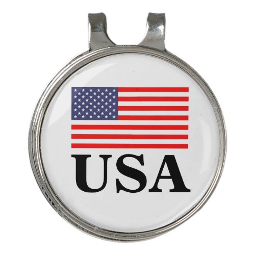 Patriotic American flag golf hat clip ball marker