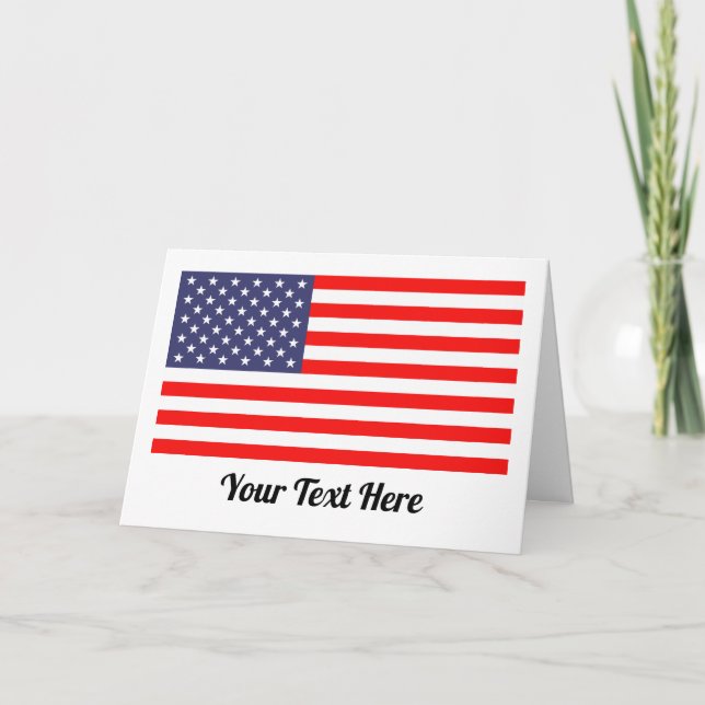 Patriotic American flag greeting cards (Front)
