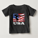 Patriotic American Flag Gymnastics Baby T-Shirt