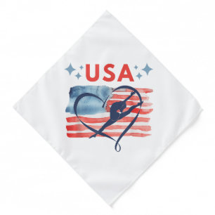 Patriotic American Flag Gymnastics Design for USA  Bandana