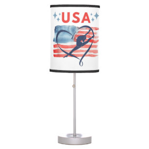 Patriotic American Flag Gymnastics Design for USA Table Lamp