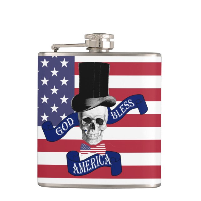 Patriotic American flag Hip Flask (Front)