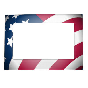 Patriotic American Flag in 3D Globe Design  Magnetic Frame