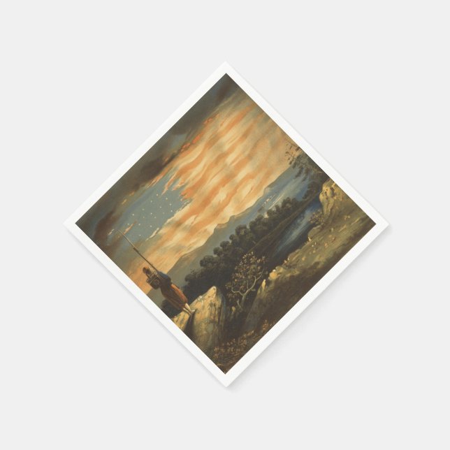 Patriotic American Flag in the Sky Napkins (Corner)