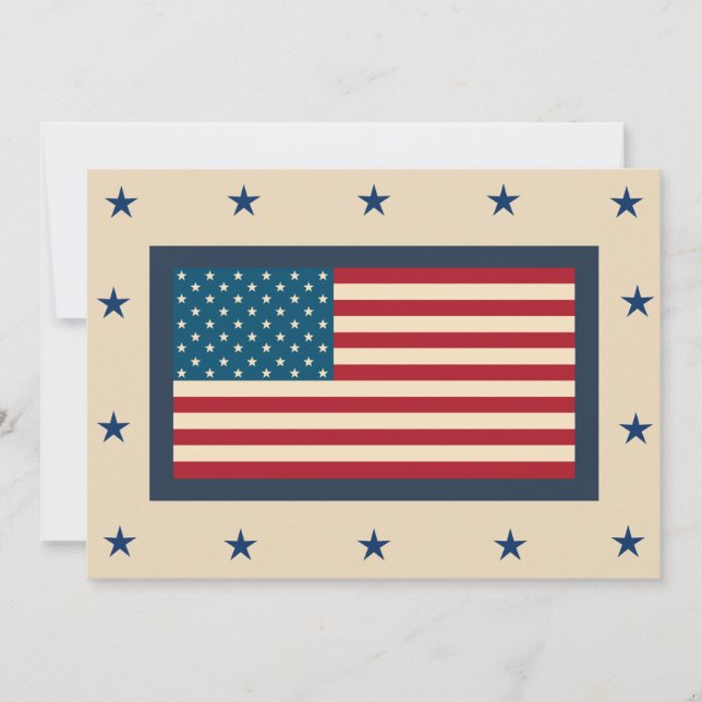 Patriotic American Flag Invitations (Front)
