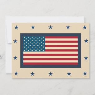 Patriotic American Flag Invitations