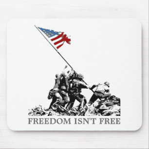 Patriotic American Flag Iwo Jima (Customizable) Mouse Pad