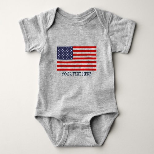 Patriotic American flag jersey baby bodysuit