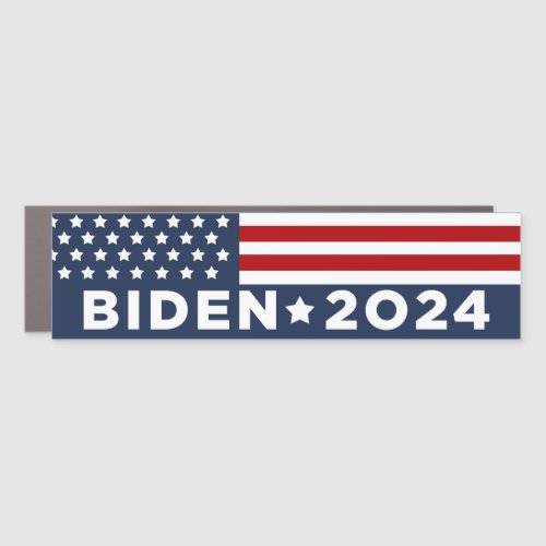 Patriotic American Flag Joe Biden 2024 Bumper Car Magnet
