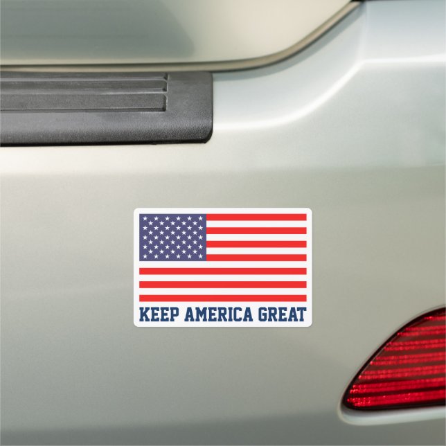 Patriotic American flag Keep America Great bumper Car Magnet (In Situ)