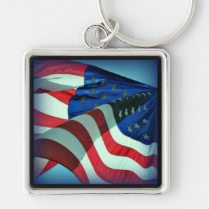 Patriotic American Flag Keychain