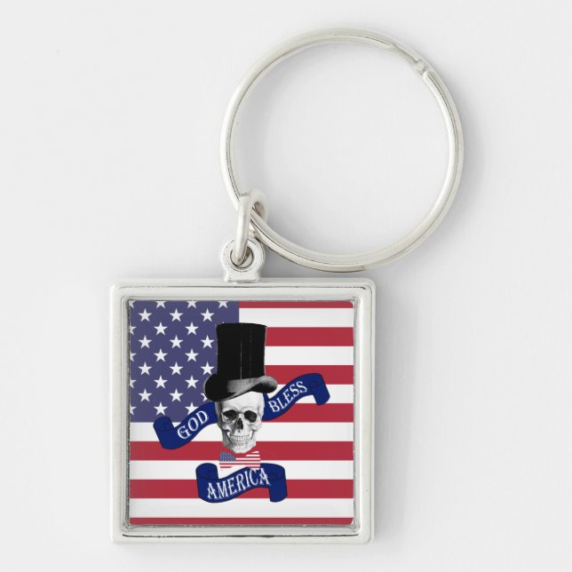 Patriotic American flag Keychain (Front)
