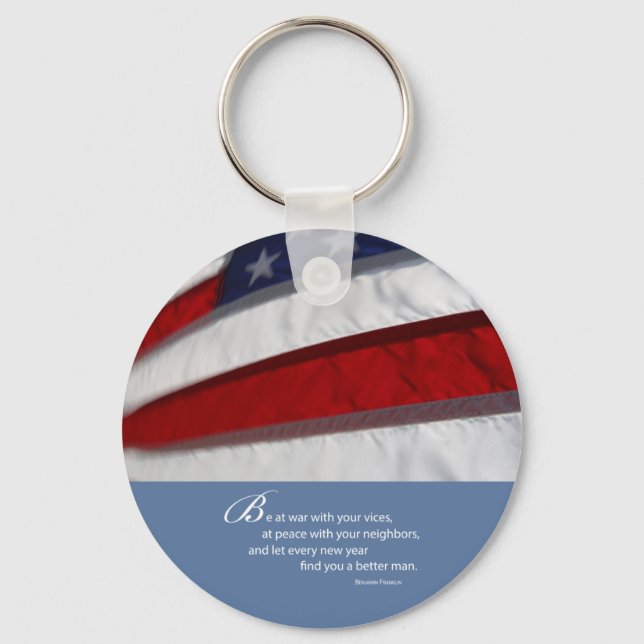 Patriotic, American Flag Keychain (Front)