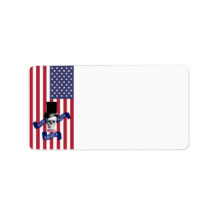 Patriotic American flag Label