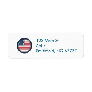 Patriotic American Flag  Label