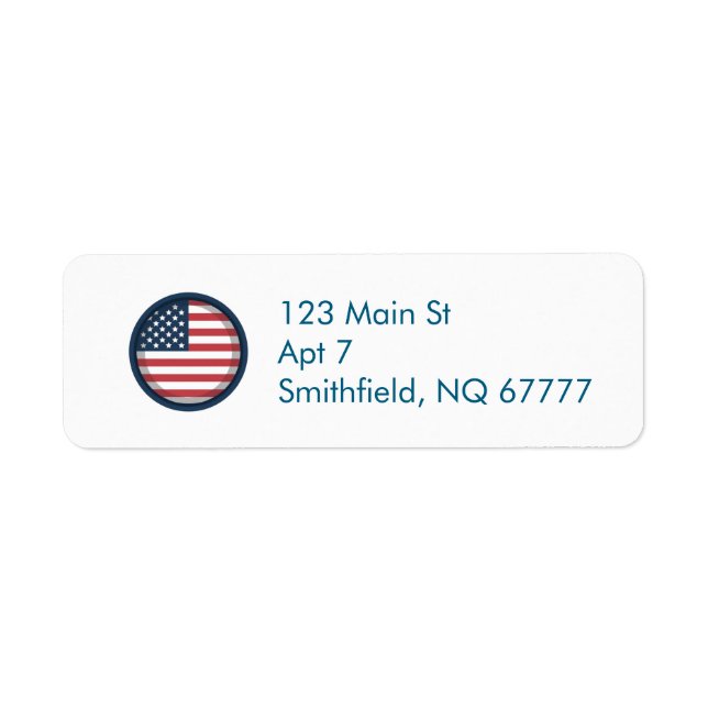Patriotic American Flag  Label (Front)