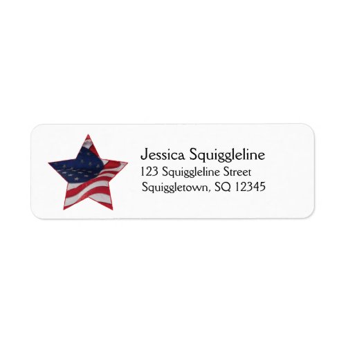 Patriotic American Flag Label