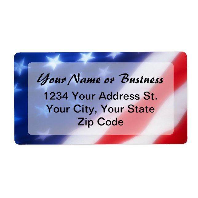 Patriotic American Flag Label (Front)
