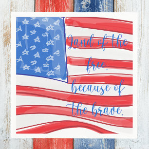 Patriotic American Flag Land of the Free Napkins