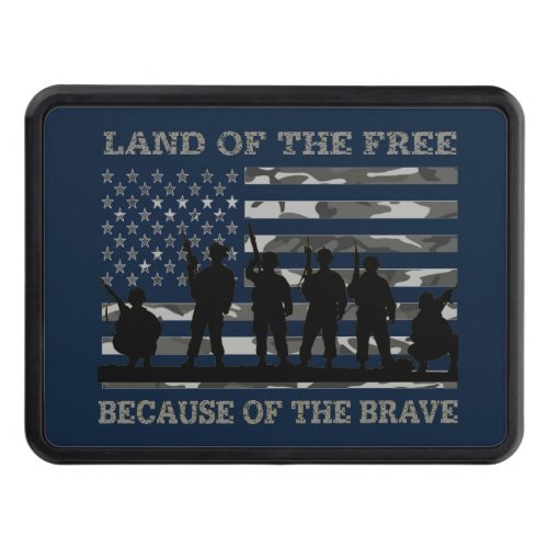 Patriotic American Flag Land Of The Free Troops Hitch Cover