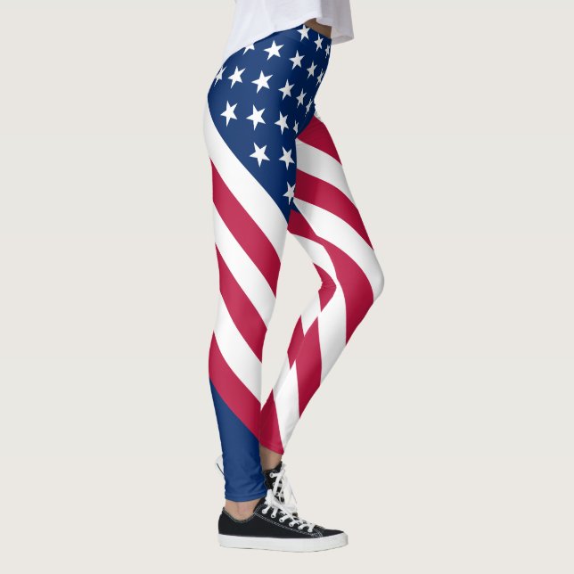 Patriotic American Flag Leggings (Right)