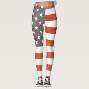 Patriotic American Flag Leggings