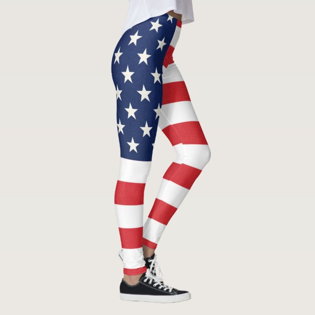 Patriotic American Flag  Leggings (Right)