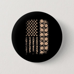 Patriotic american flag leopard shamrock stPatriot Button