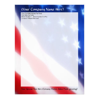 Patriotic American Flag Letterhead