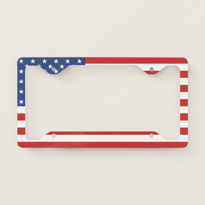 Patriotic American Flag License Plate Frame 